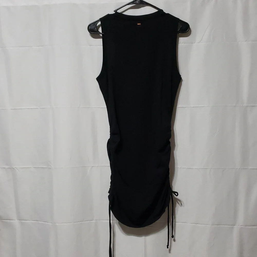 PINK Victoria's Secret Black Sleeveless Cinch Tank Dress Featuring Side Ruching.